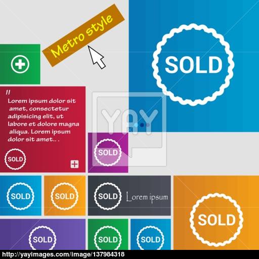 Sold Icon Sign Buttons Modern Interface Website Buttons