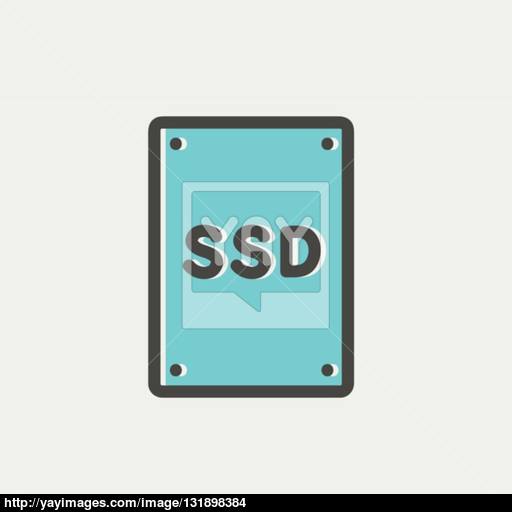 Ssd Solid State Drive Thin Line Icon Vector