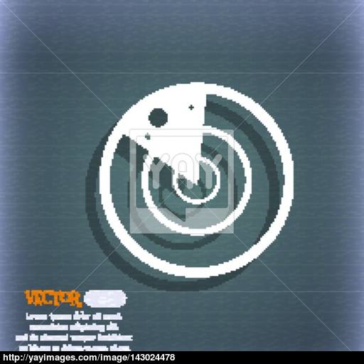 Radar Icon Sign On The Blue Green Abstract Background With Shadow