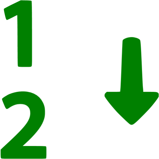 Green Numerical Sorting Icon