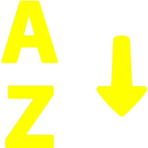 Yellow Alphabetical Sorting Icon