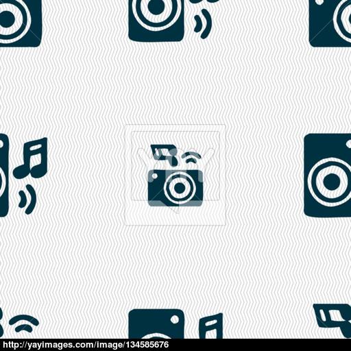 Music Column, Disco, Music, Melody, Speaker Icon Sign Seamless