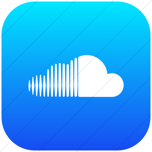 Flat Rounded Square White On Ios Blue Gradient Social