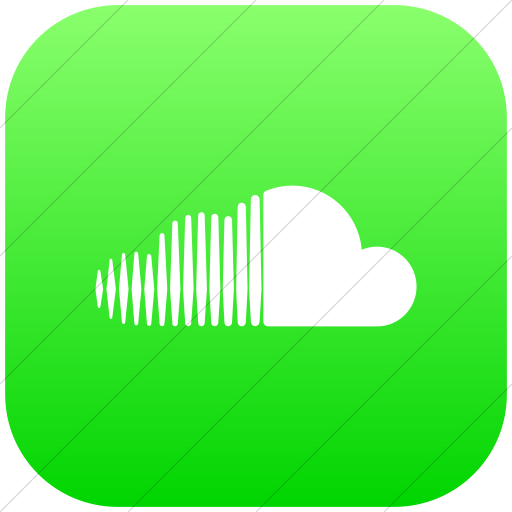 Flat Rounded Square White On Ios Neon Green Gradient