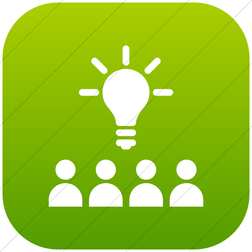 Flat Rounded Square White On Green Gradient Iconathon