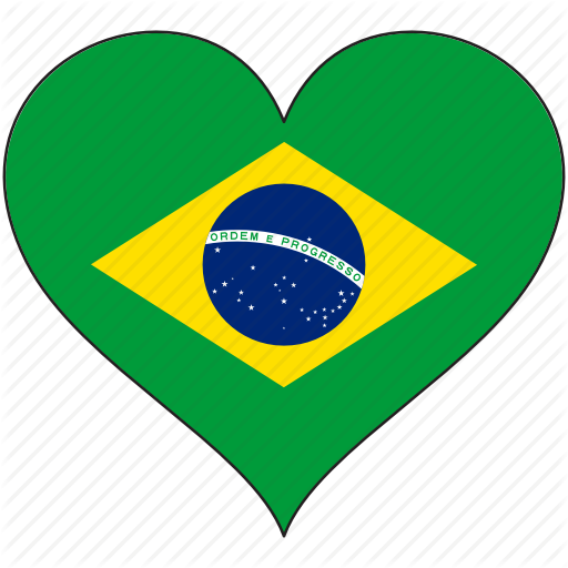 Brazil, Country, Flag, Heart, Love, South America Icon