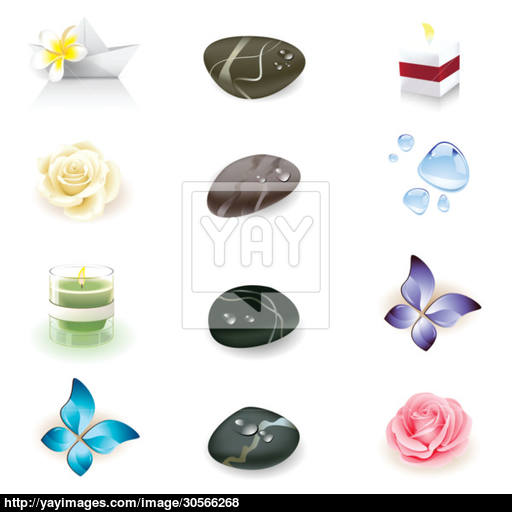Spa Icon Set, Health And Beauty Seria Vector