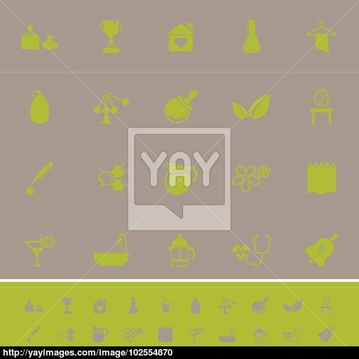 Spa Treatment Color Icons On Gray Background Vector