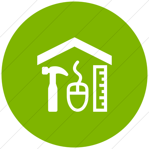 Flat Circle White On Green Iconathon Maker Space Icon