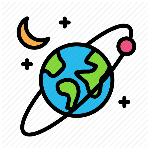 Andmoon, Earth, Science, Space Icon
