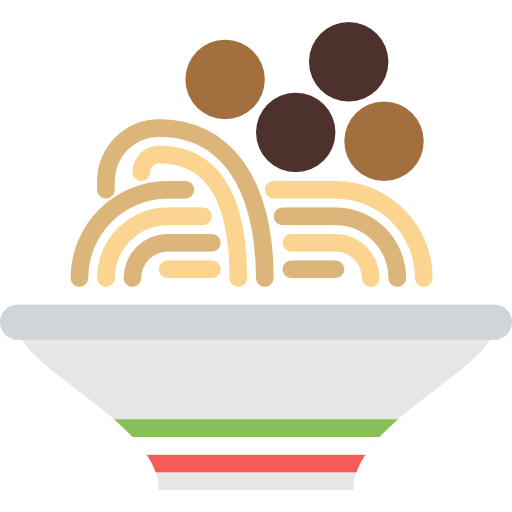 Food, Healthy Food, Italian Food, Pasta, Meatballs, Spaghetti Icon