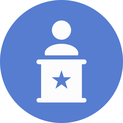 Election Speaker Icon Circle Blue Election Iconset Icon Archive