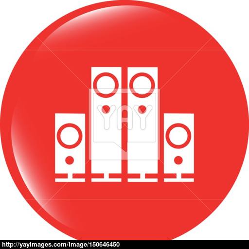 Vector Speaker Button Icon Isolated On White Background Vector