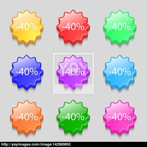 Percent Discount Sign Icon Sale Symbol Special Offer Label