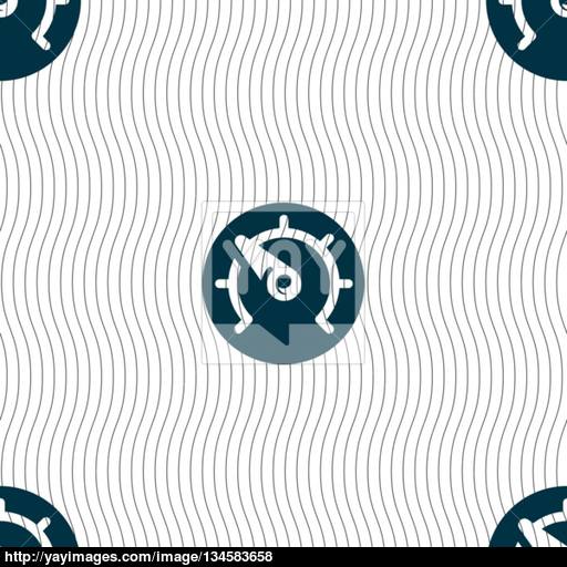 Speed, Speedometer Icon Sign Seamless Pattern With Geometric