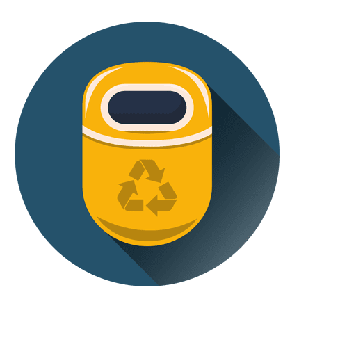 Recycle Bin Round Icon Over Circle