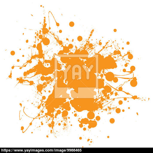 Orange Ink Splat Image