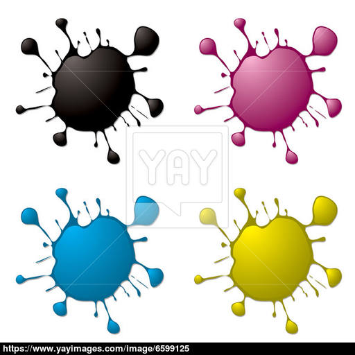 Cmyk Ink Splat Image