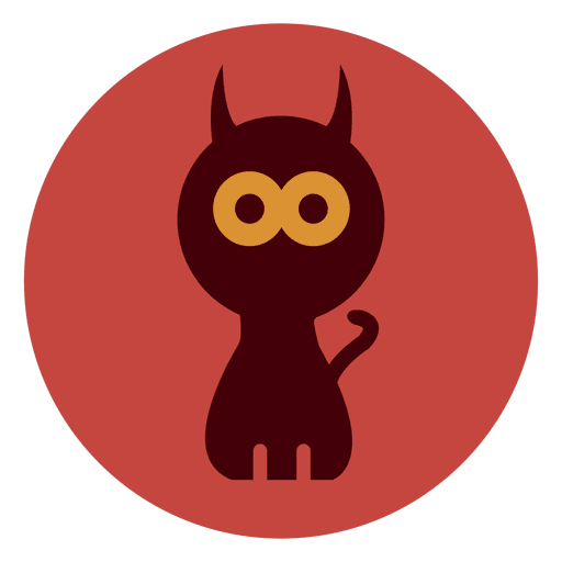 Spooky Cat Circle Icon