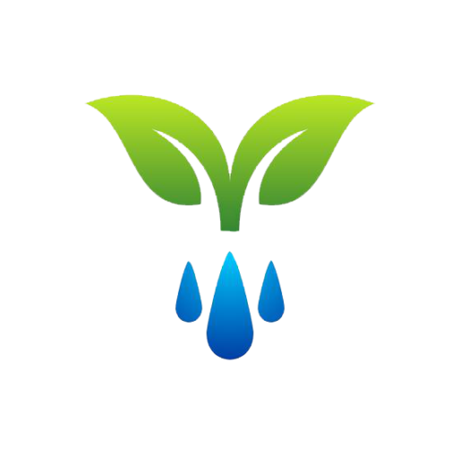Cropped Water Drops Logo Dew Plant Symbol Spring Icon Season