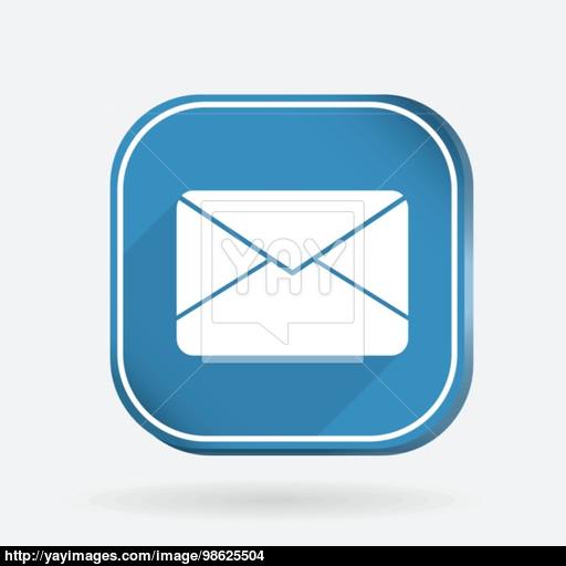 Postal Envelope Color Square Icon Vector
