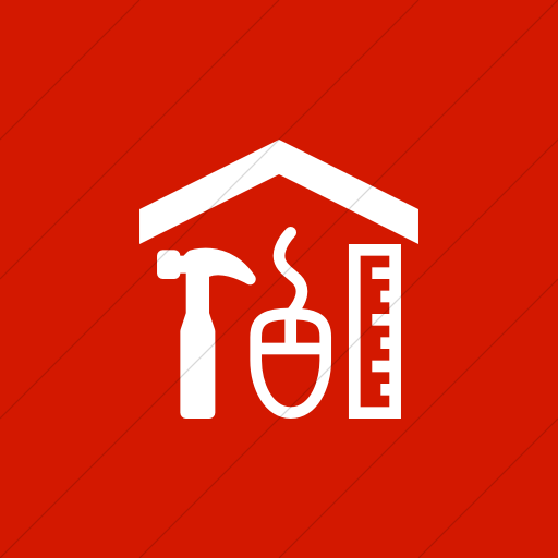 Flat Square White On Red Iconathon Maker Space Icon