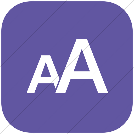 Flat Rounded Square White On Purple Classica Text Size Icon