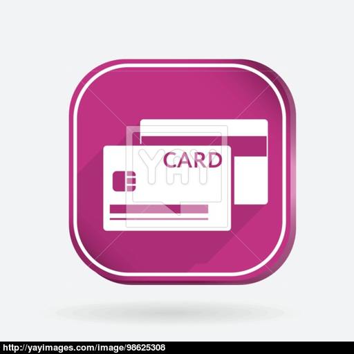 Credit Card Color Square Icon Vector