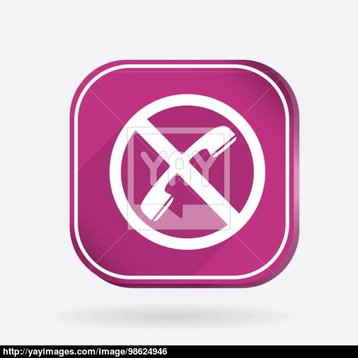 Forbidden To Use Phone Color Square Icon Vector