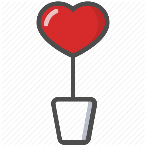 Flowerpot, Heart, Love, Saint Valentine, Valentine's Day Icon