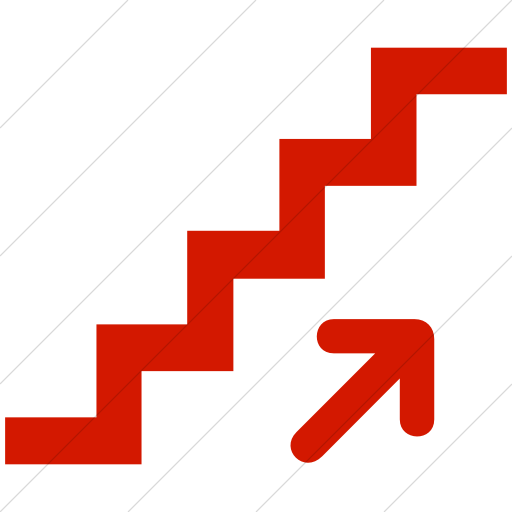 Simple Red Aiga Stairs Up Icon