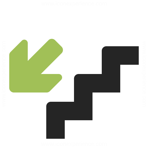 Stairs Down Icon Iconexperience