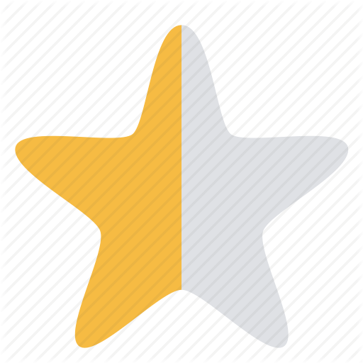 Grayed, Half, Neutral, Rating, Star, Yellow Icon