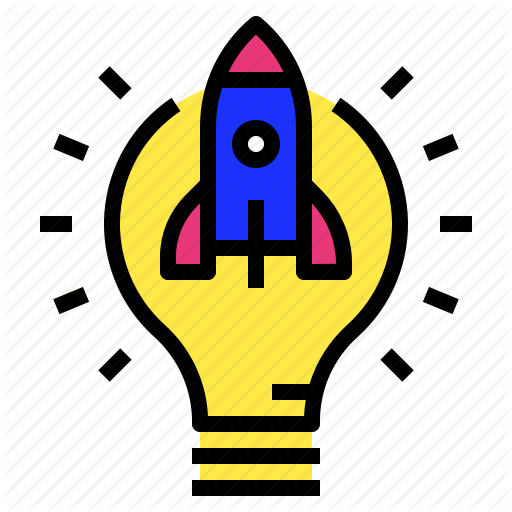 Idea, Innovation, Lightblub, Rocket, Startup Icon