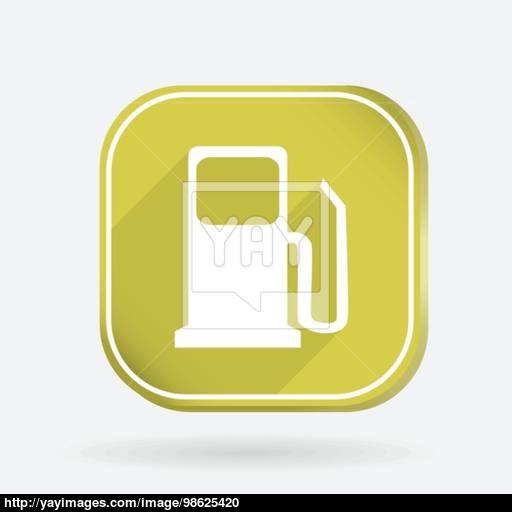 Gas Station Color Square Icon Vector
