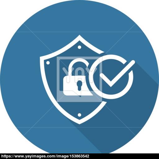 Security Status Icon Flat Design Vector