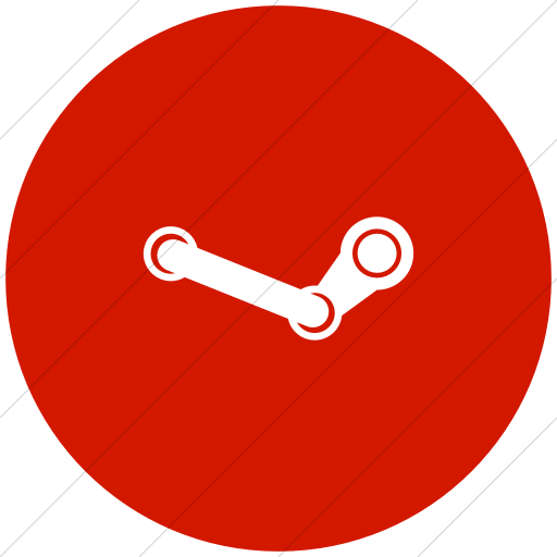 Flat Circle White On Red Foundation Social Steam Icon