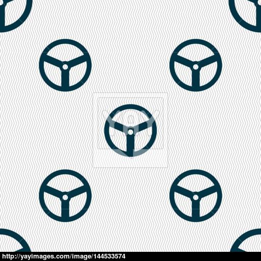 Steering Wheel Icon Sign Seamless Abstract Background