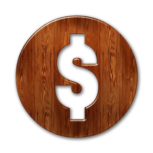 Glossy Waxed Wood Icon Business Dollar Solid Northwoods