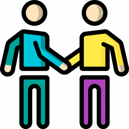 Hand, Men, Shake, Standing, Stick Figure Icon