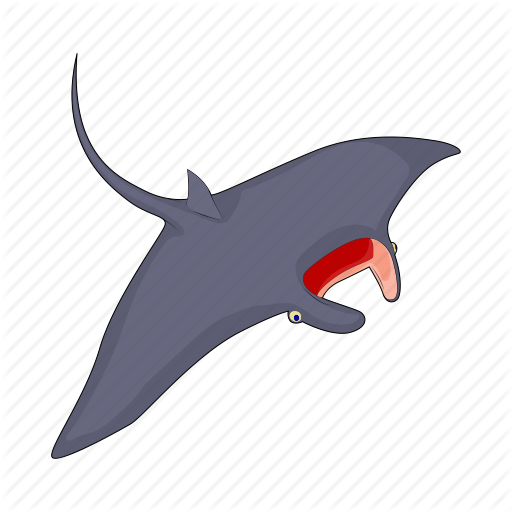 Cartoon, Fear, Fish, Predator, Sea, Stingray, Teeth Icon