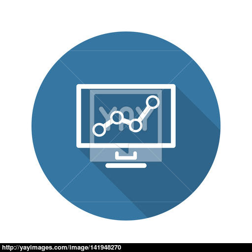 Business Analytics Icon Concept Flat Design Long Shadow Image