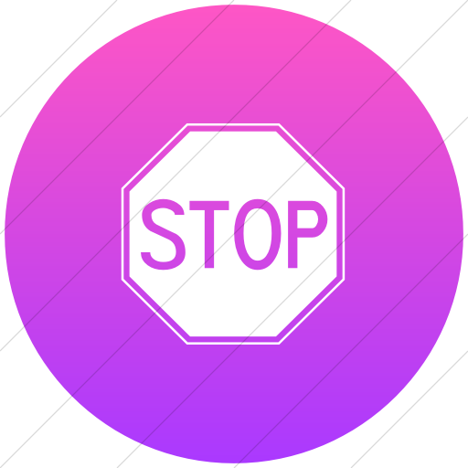 Flat Circle White On Ios Pink Gradient Classica Stop