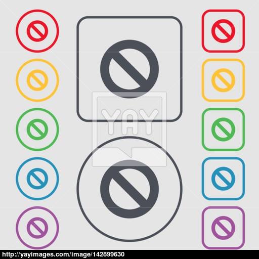 Stop Sign Icon Prohibition Symbol No Sign Symbols On The Round
