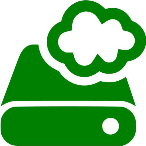 Green Cloud Storage Icon