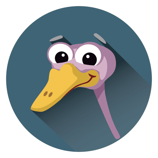 Stork Cartoon Circle Icon