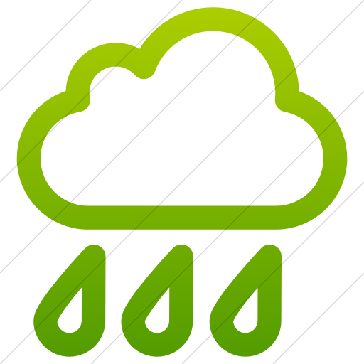 Simple Green Gradient Raphael Rain Cloud Icon