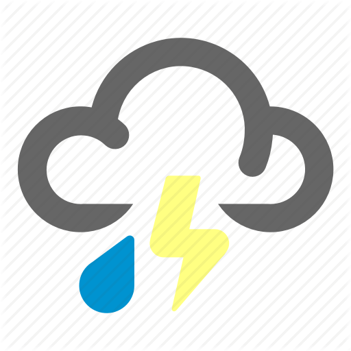 Lightning, Rain, Storm, Weather Icon