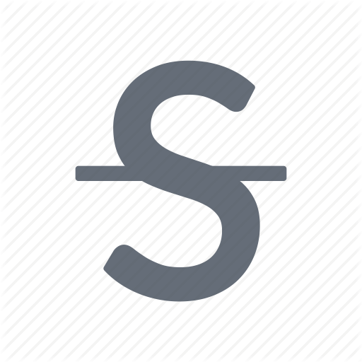 Character, Small, Strikethrough Icon