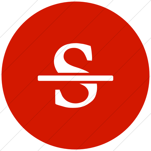 Flat Circle White On Red Bootstrap Font Awesome